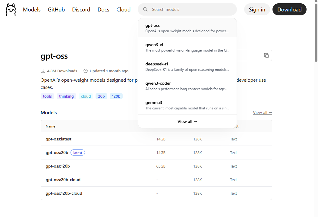 Ollama Model Library